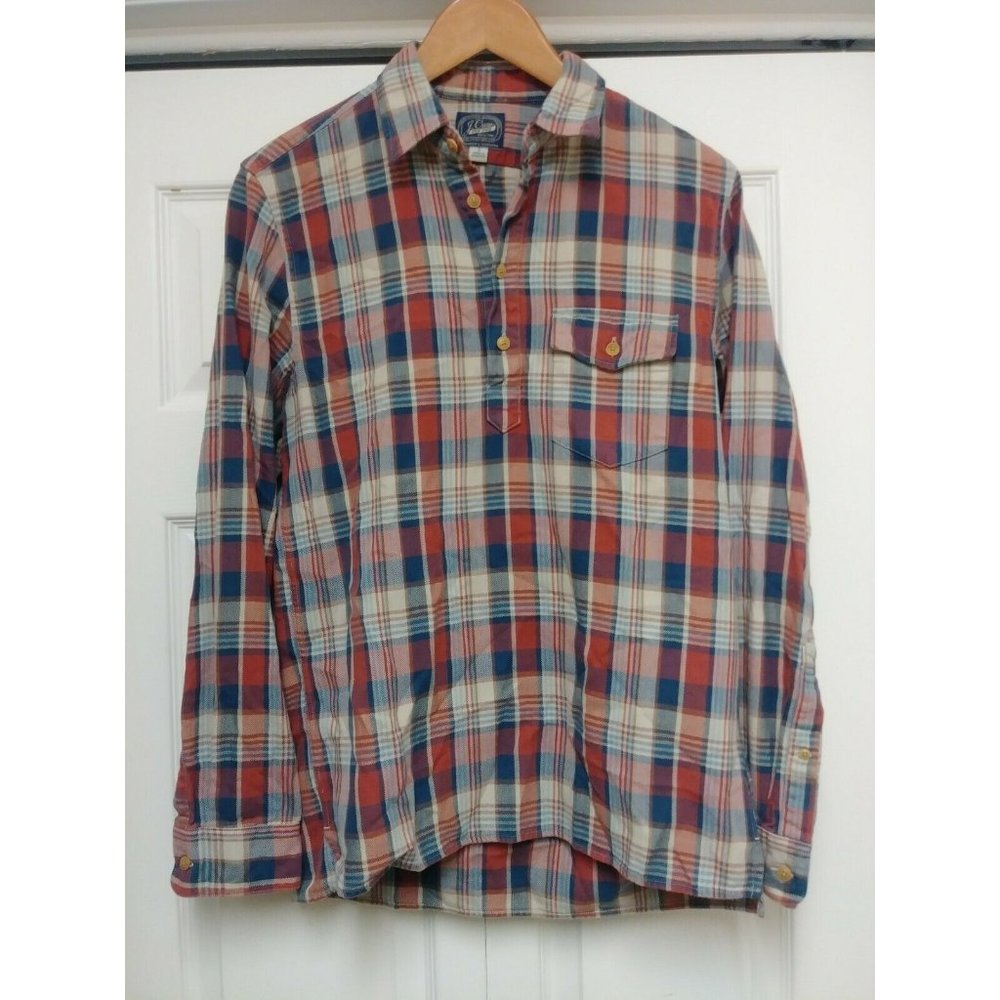 J.CREW Sportsman's Outfitter Red Plaid pull over S